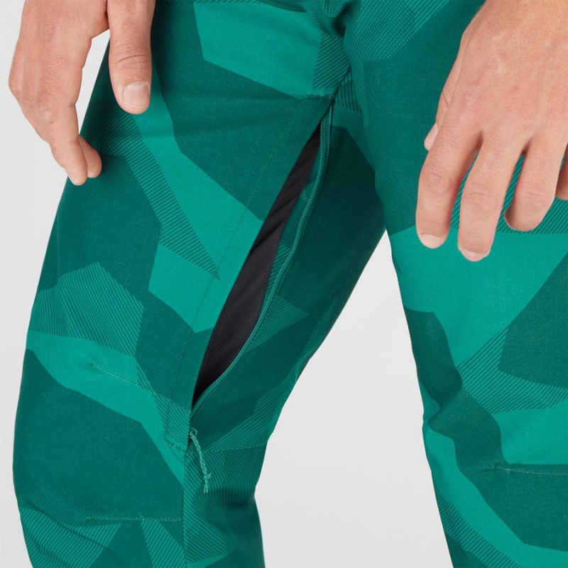 Men's Salomon EDGE Ski Pants Green | IN2482AHK