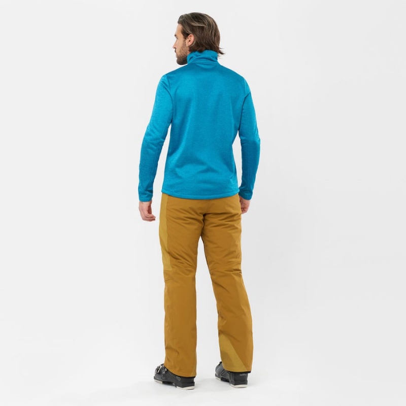 Men's Salomon ESSENTIAL LIGHTWARM HEATHER Hoodie Blue | IN2426FDN