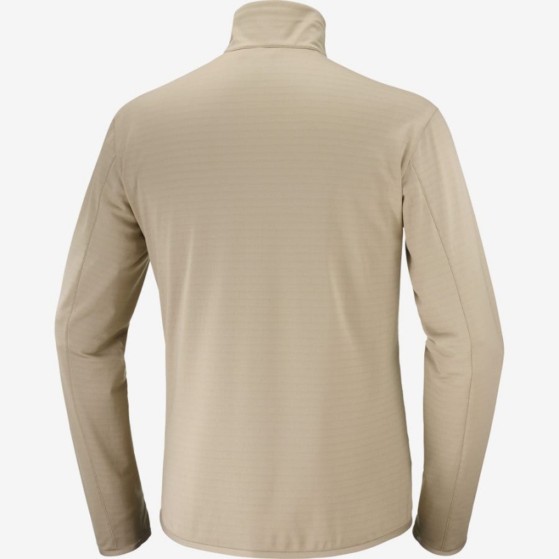 Men's Salomon ESSENTIAL LIGHTWARM Hoodie Beige | IN2422WNB