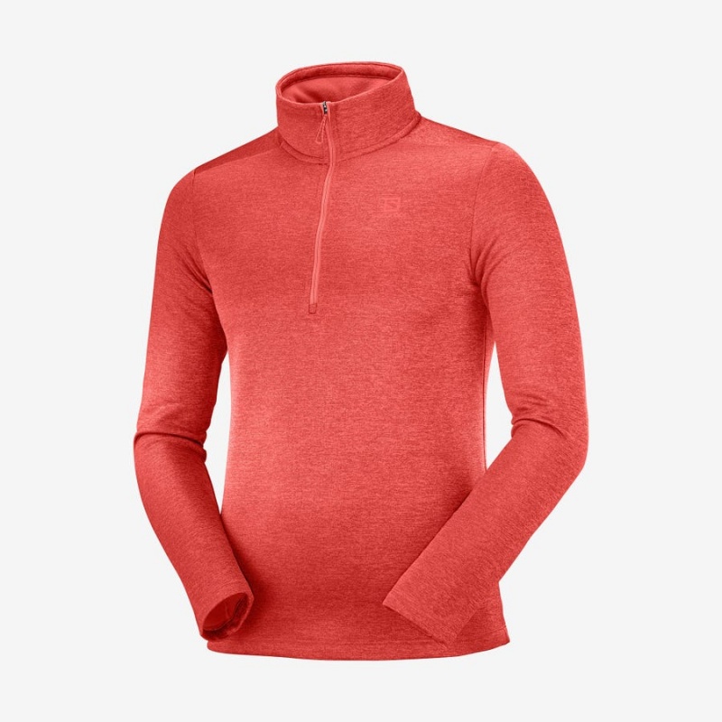 Men\'s Salomon ESSENTIAL LIGHTWARM SEAMLESS Hoodie Orange | IN2416CTV