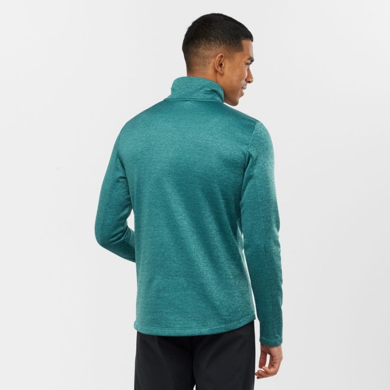 Men's Salomon ESSENTIAL LIGHTWARM SEAMLESS Hoodie Green | IN2417VRW