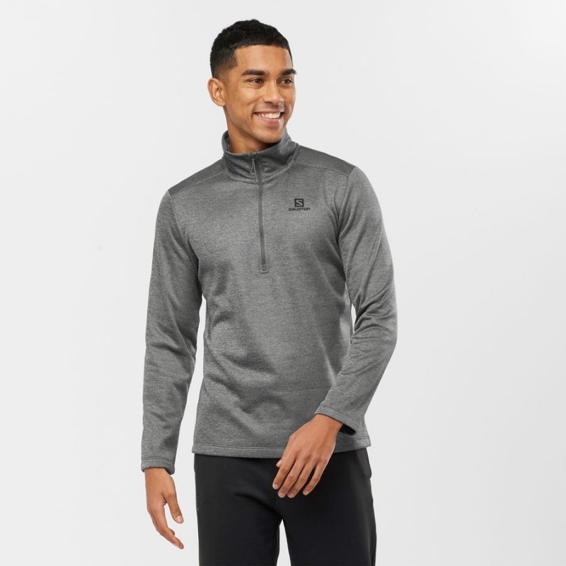 Men's Salomon ESSENTIAL LIGHTWARM SEAMLESS Hoodie Grey | IN2419NWY