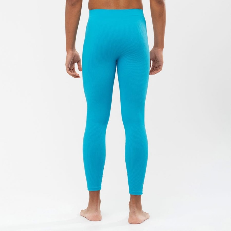 Men's Salomon ESSENTIAL SEAMLESS Pants Blue | IN2433FDN