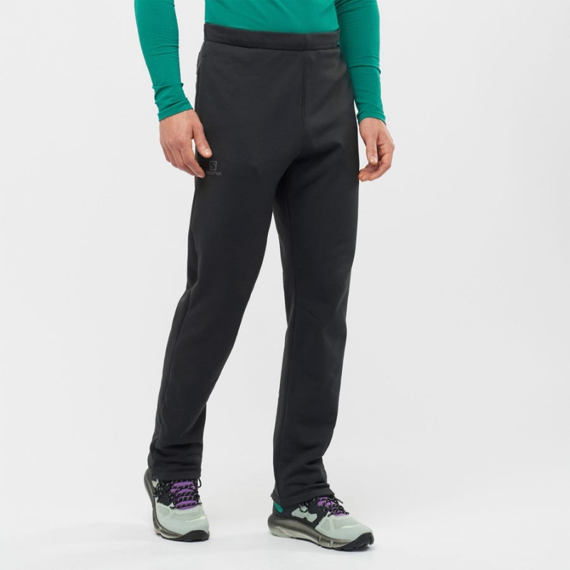 Men's Salomon ESSENTIAL WARM FLEECE Pants Black | IN2435HAP