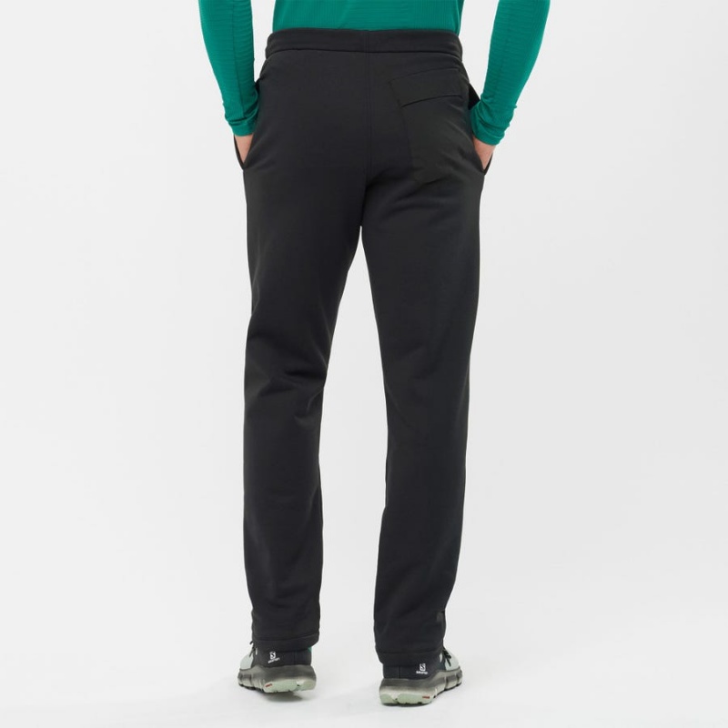 Men's Salomon ESSENTIAL WARM FLEECE Pants Black | IN2435HAP