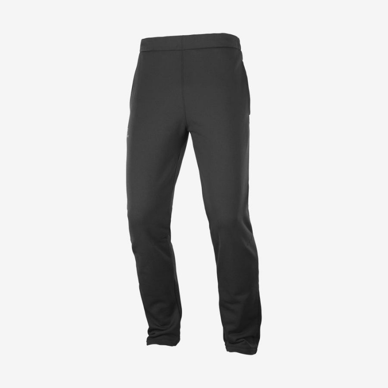 Men\'s Salomon ESSENTIAL WARM FLEECE Pants Black | IN2435HAP