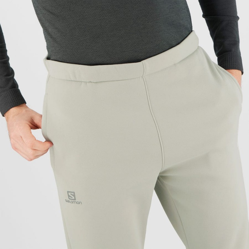 Men's Salomon ESSENTIAL WARM FLEECE Pants Beige | IN2436JPQ