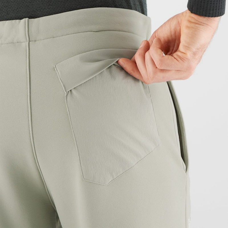 Men's Salomon ESSENTIAL WARM FLEECE Pants Beige | IN2436JPQ