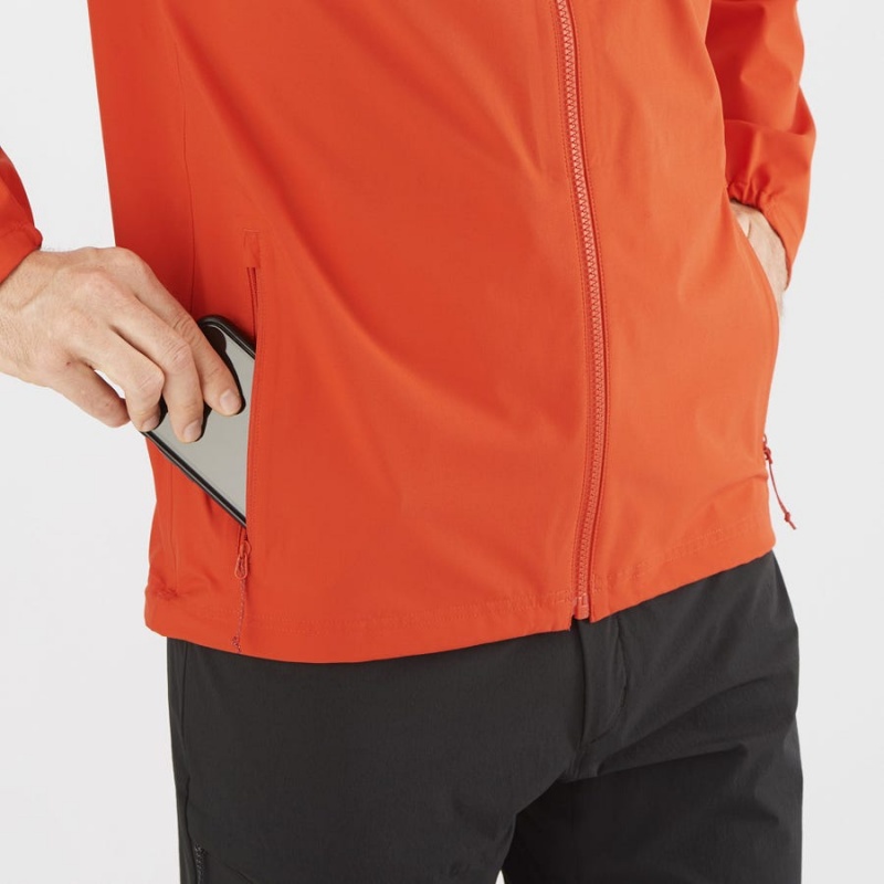 Men's Salomon ESSENTIAL WATERPROOF 2.5L Jackets Orange | IN2338GSO