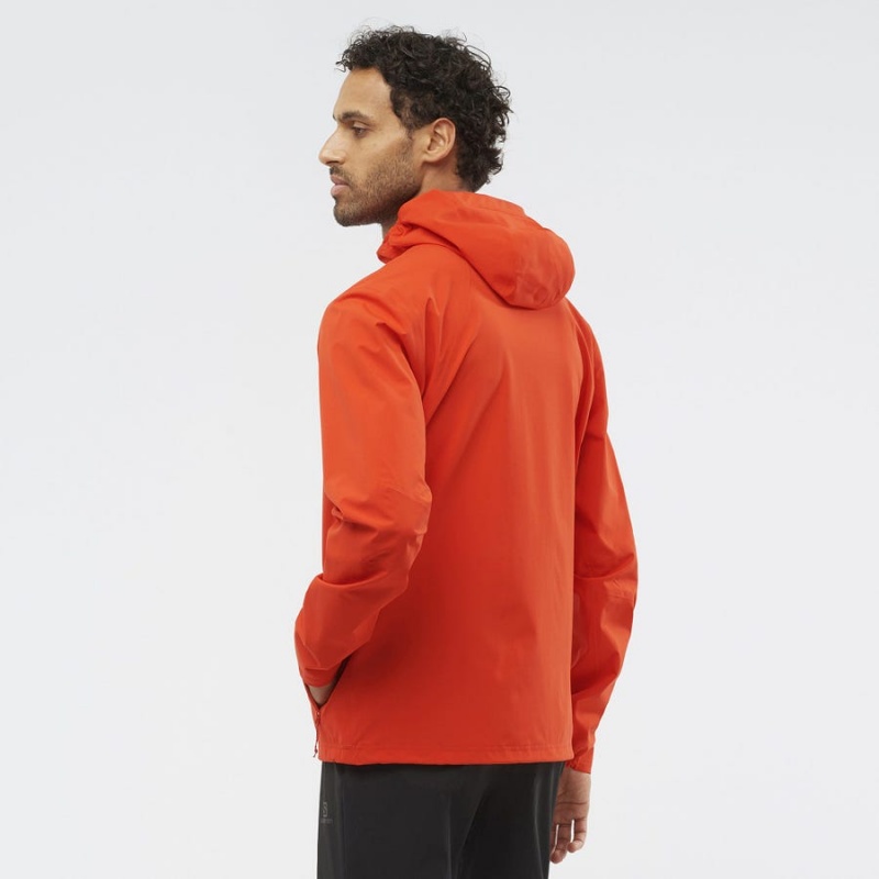 Men's Salomon ESSENTIAL WATERPROOF 2.5L Jackets Orange | IN2338GSO