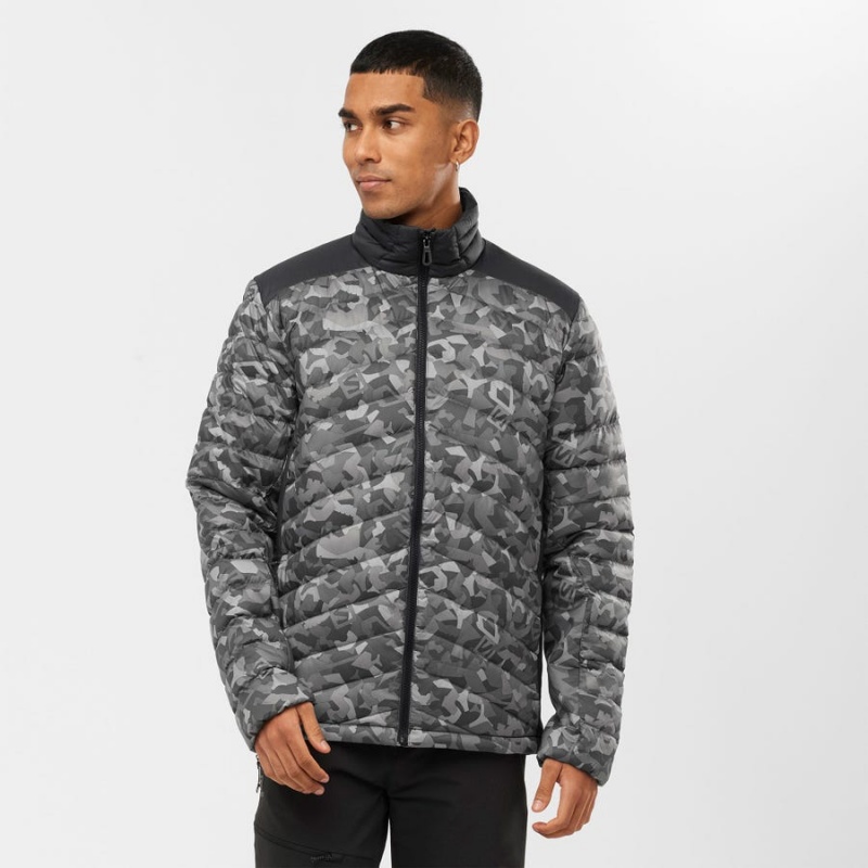 Men's Salomon ESSENTIAL XWARM DOWN INSULATED Jackets White / Black | IN2314KOR