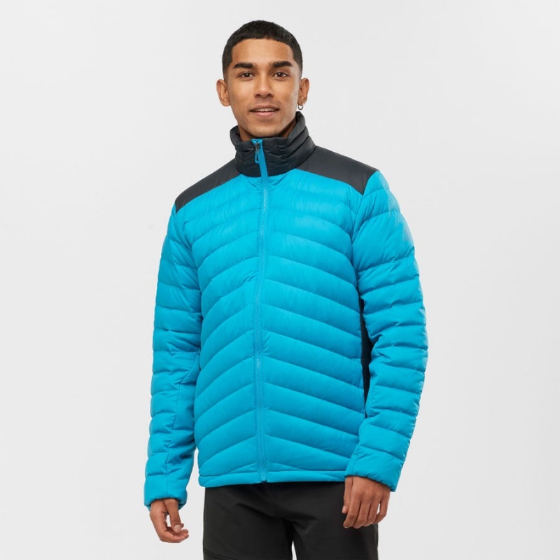 Men's Salomon ESSENTIAL XWARM DOWN INSULATED Jackets Blue | IN2316ZUT