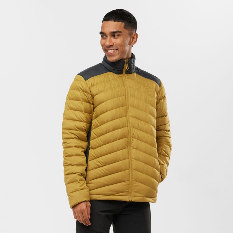 Men's Salomon ESSENTIAL XWARM DOWN INSULATED Jackets Yellow | IN2317XYU