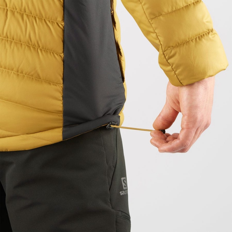 Men's Salomon ESSENTIAL XWARM DOWN INSULATED Jackets Yellow | IN2317XYU