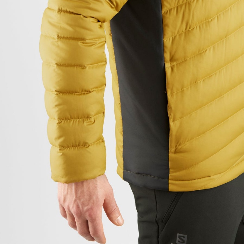 Men's Salomon ESSENTIAL XWARM DOWN INSULATED Jackets Yellow | IN2317XYU