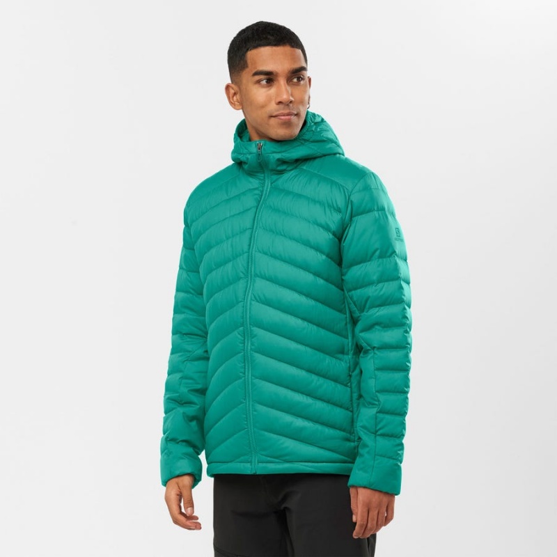 Men's Salomon ESSENTIAL XWARM DOWN INSULATED Jackets Green | IN2321NWY