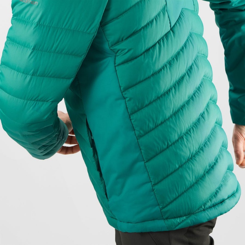 Men's Salomon ESSENTIAL XWARM DOWN INSULATED Jackets Green | IN2321NWY