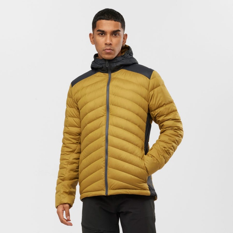 Men's Salomon ESSENTIAL XWARM DOWN INSULATED Jackets Yellow | IN2322MQZ