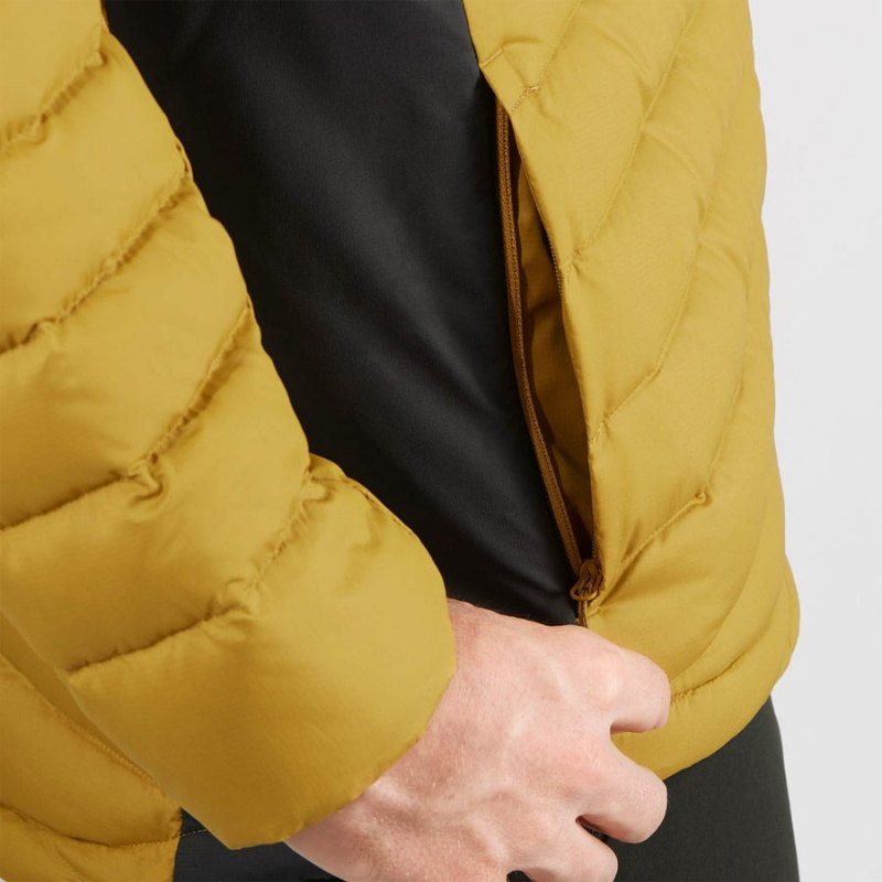 Men's Salomon ESSENTIAL XWARM DOWN INSULATED Jackets Yellow | IN2322MQZ