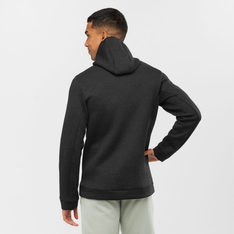 Men's Salomon ESSENTIAL XWARM HYBRID Hoodie Grey | IN2409GSO