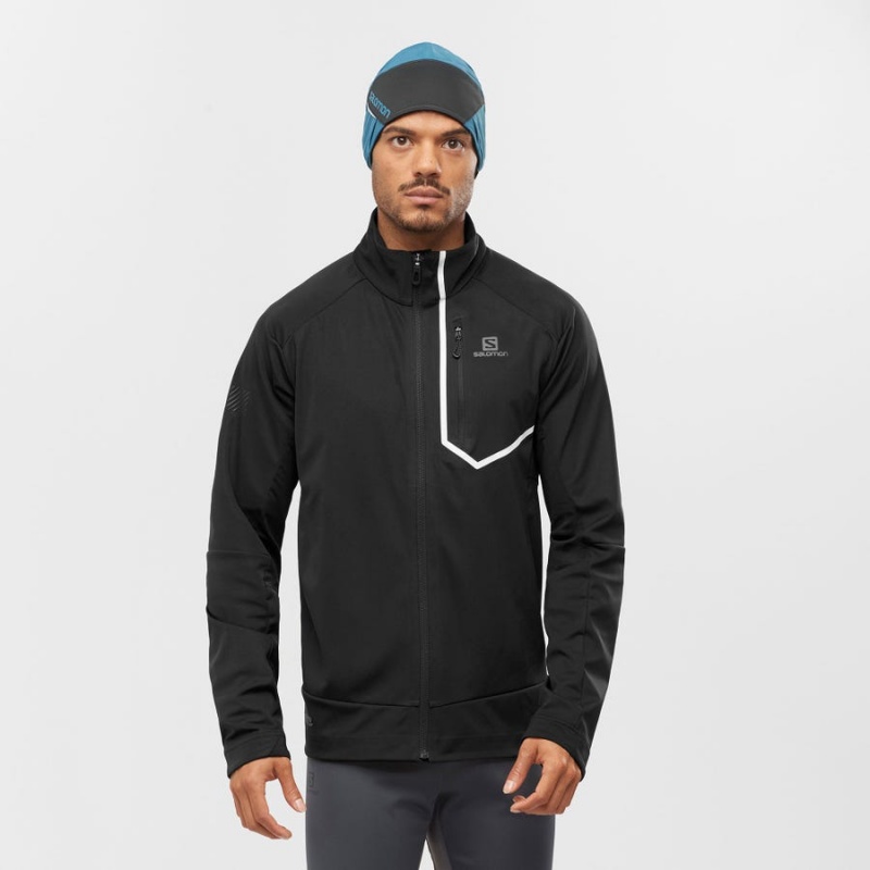 Men's Salomon GORE-TEX INFINIUM™ WINDSTOPPER® PRO Jackets Black | IN2364VRW