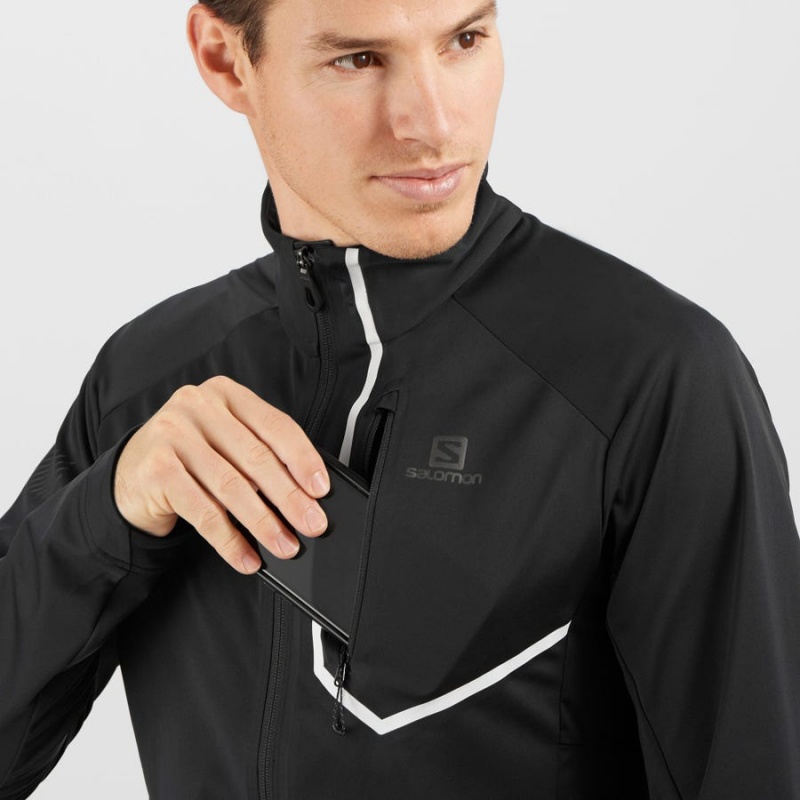 Men's Salomon GORE-TEX INFINIUM™ WINDSTOPPER® PRO Jackets Black | IN2364VRW