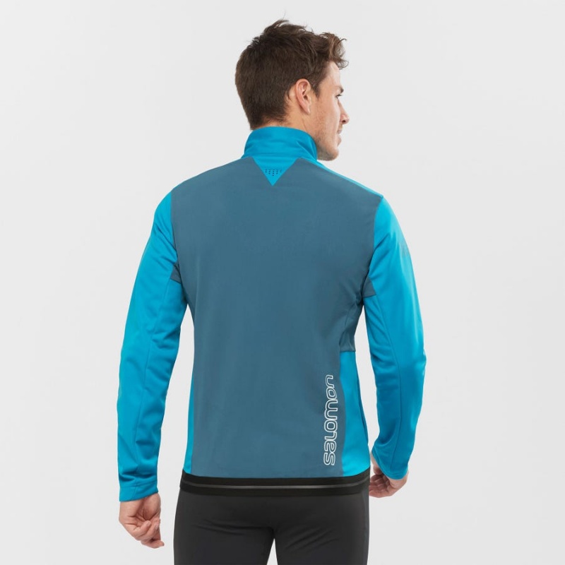 Men's Salomon GORE TEX INFINIUM™ WINDSTOPPER® Jackets Blue | IN2373YXF