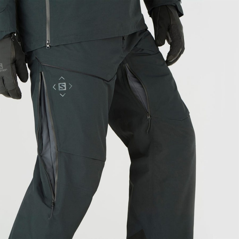 Men's Salomon GRAVITY GORE-TEX Ski Pants Black | IN2500EBC