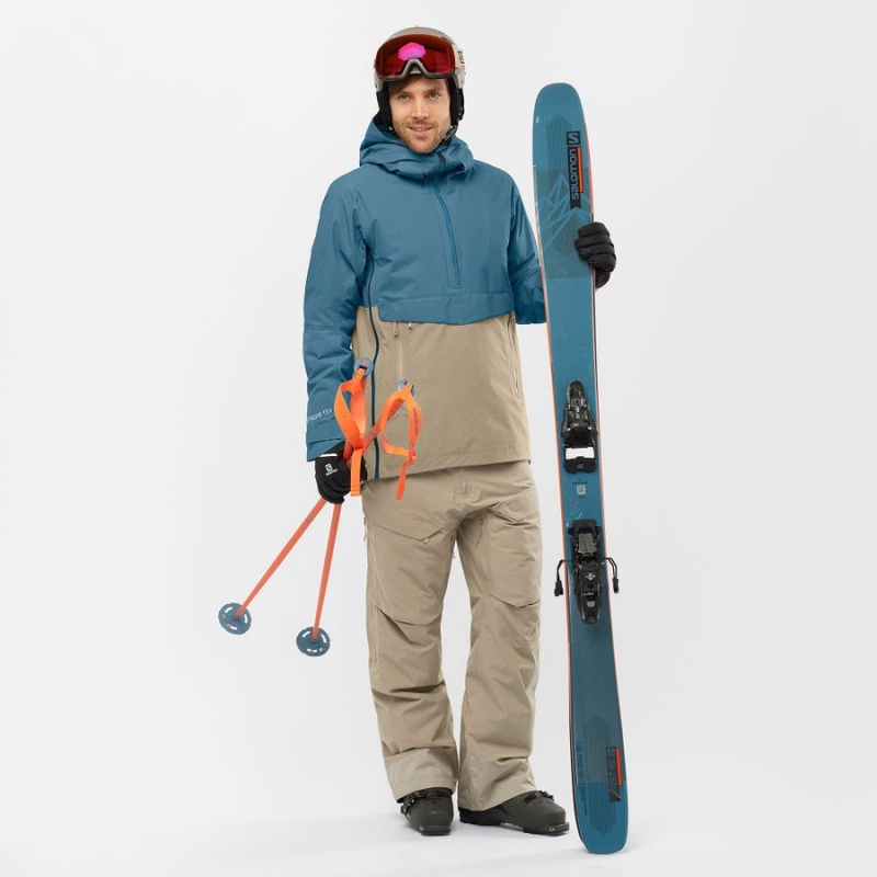 Men's Salomon GRAVITY GORE-TEX Ski Pants Brown | IN2501RVD