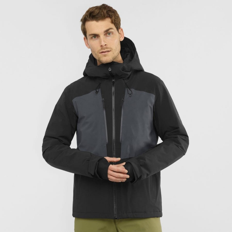 Men's Salomon HIGHLAND INSULATED Jackets Black | IN2327TCE