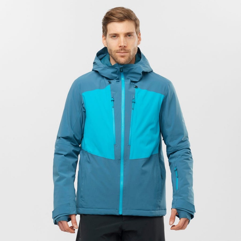 Men's Salomon HIGHLAND INSULATED Jackets Blue | IN2328YXF