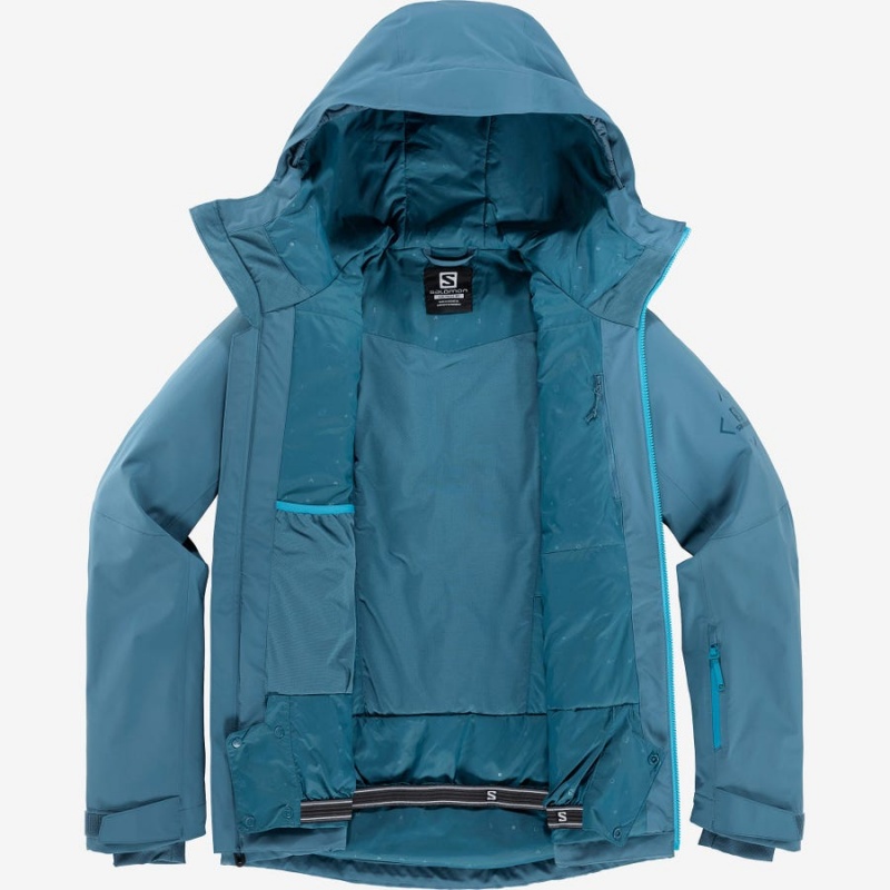 Men's Salomon HIGHLAND INSULATED Jackets Blue | IN2328YXF