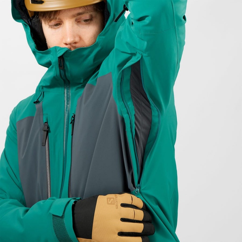 Men's Salomon HIGHLAND INSULATED Jackets Green | IN2330ILH