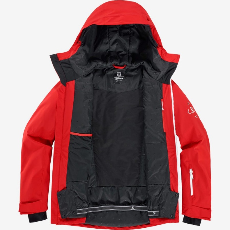 Men's Salomon HIGHLAND INSULATED Jackets Red | IN2331OKI