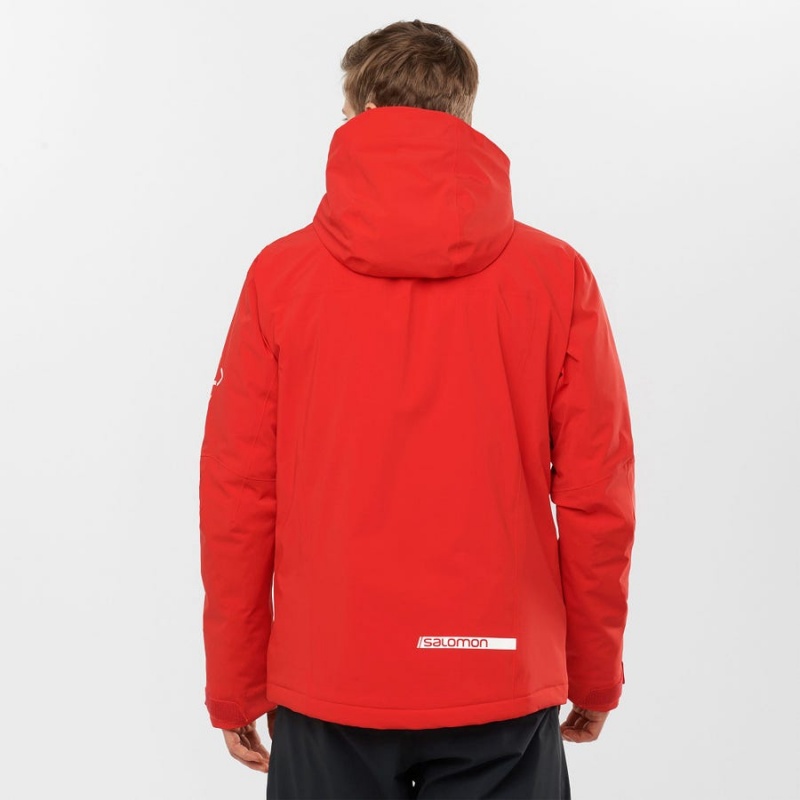 Men's Salomon HIGHLAND INSULATED Jackets Red | IN2331OKI