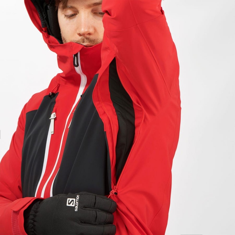 Men's Salomon HIGHLAND INSULATED Jackets Red | IN2331OKI