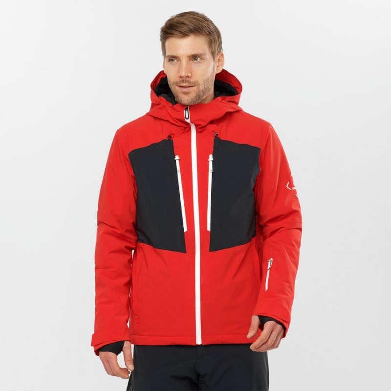 Men's Salomon HIGHLAND Ski Jackets Red | IN2281AHK