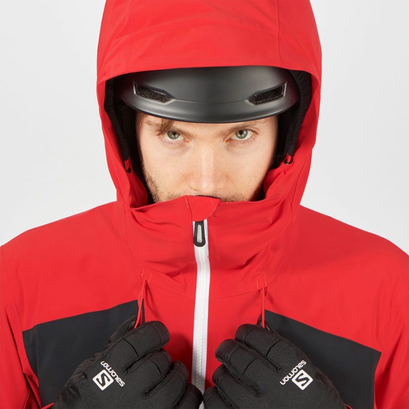 Men's Salomon HIGHLAND Ski Jackets Red | IN2281AHK