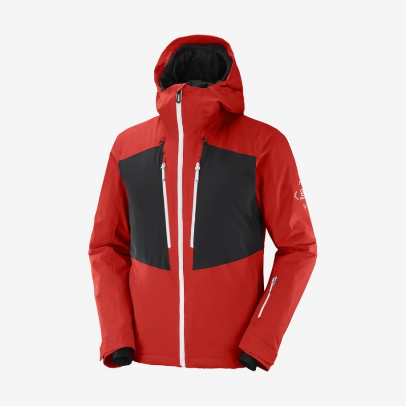 Men\'s Salomon HIGHLAND Ski Jackets Red | IN2281AHK