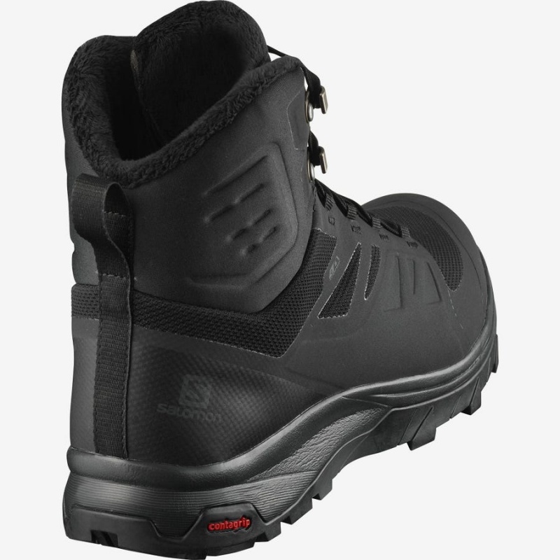 Men's Salomon OUTBLAST THINSULATE™ CLIMASALOMON™ WATERPROOF Winter Boots Black | IN2241HAP