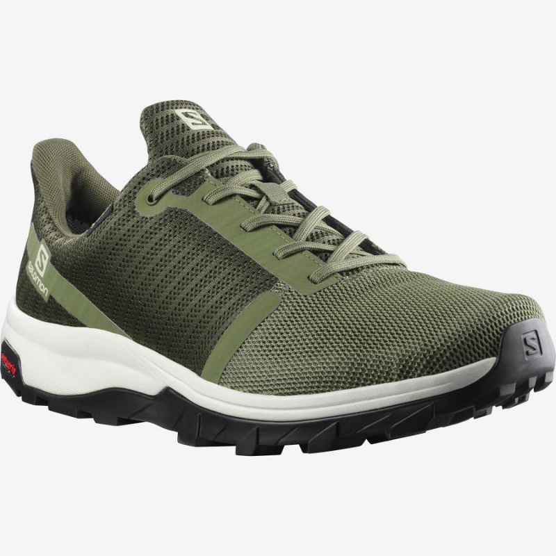 Men's Salomon OUTBOUND PRISM GORE-TEX Hiking Shoes Olive | IN2054GSO