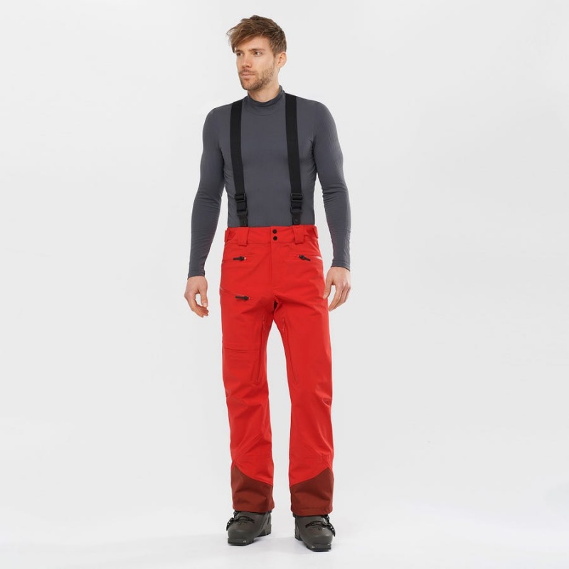 Men's Salomon OUTLAW 3L Ski Pants Red | IN2495BEX