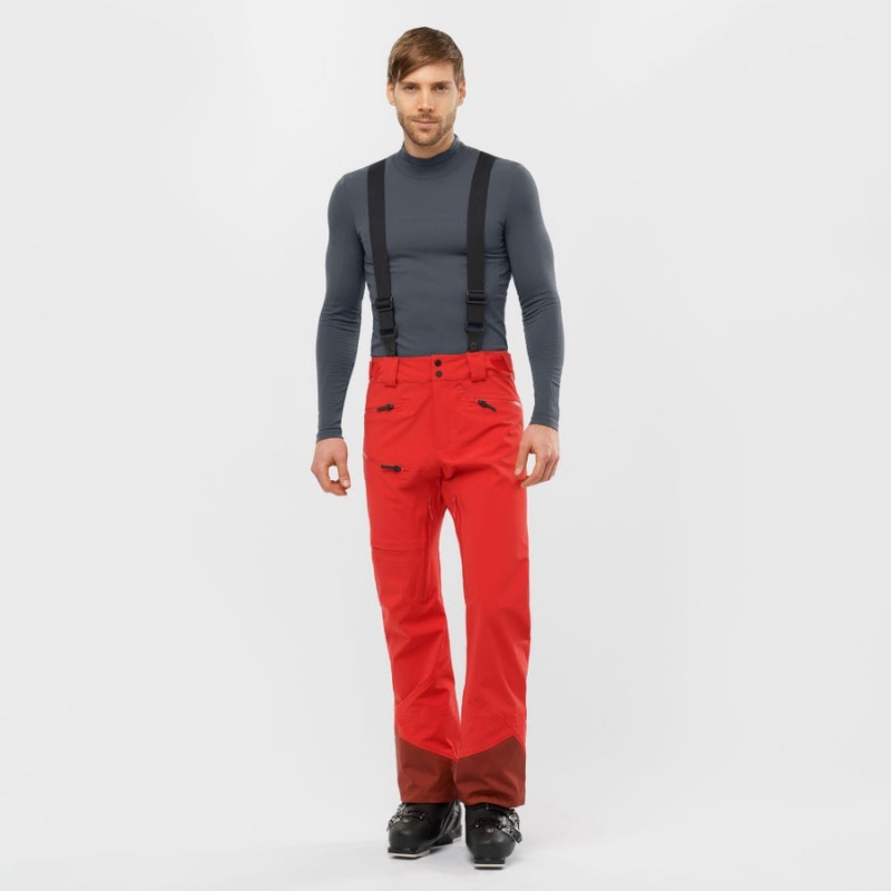 Men's Salomon OUTLAW 3L Ski Pants Red | IN2495BEX