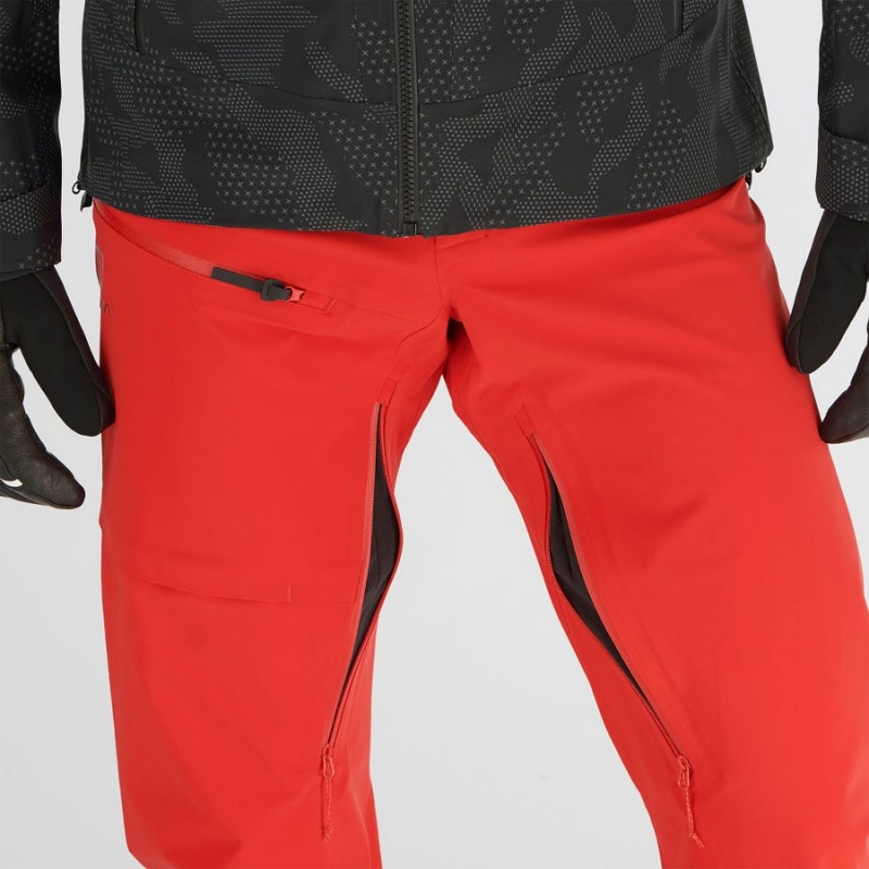 Men's Salomon OUTLAW 3L Ski Pants Red | IN2495BEX