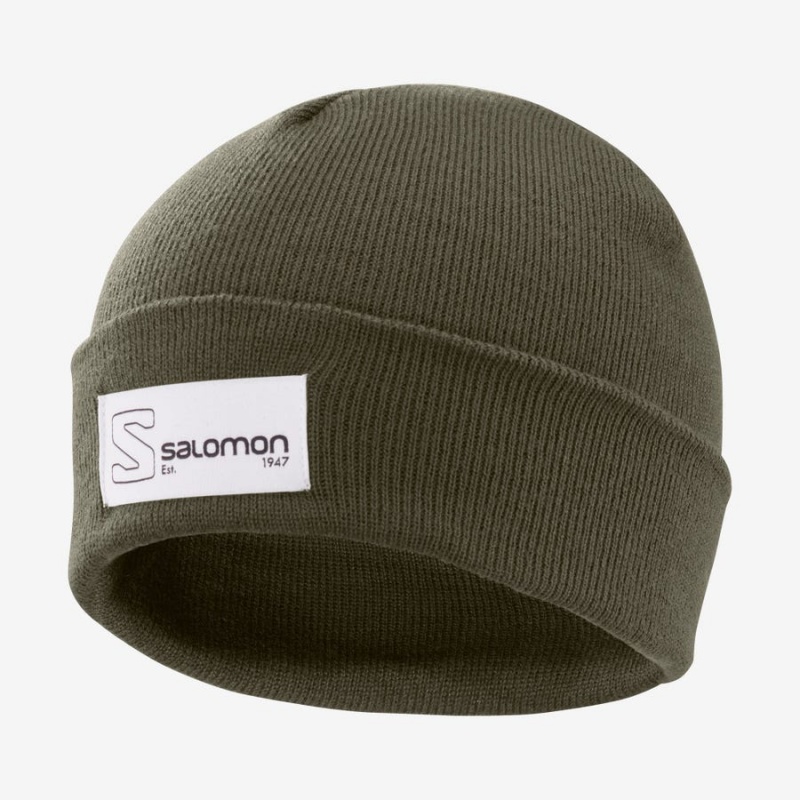 Men\'s Salomon OUTLIFE LOGO Hats Olive | IN2635GSO