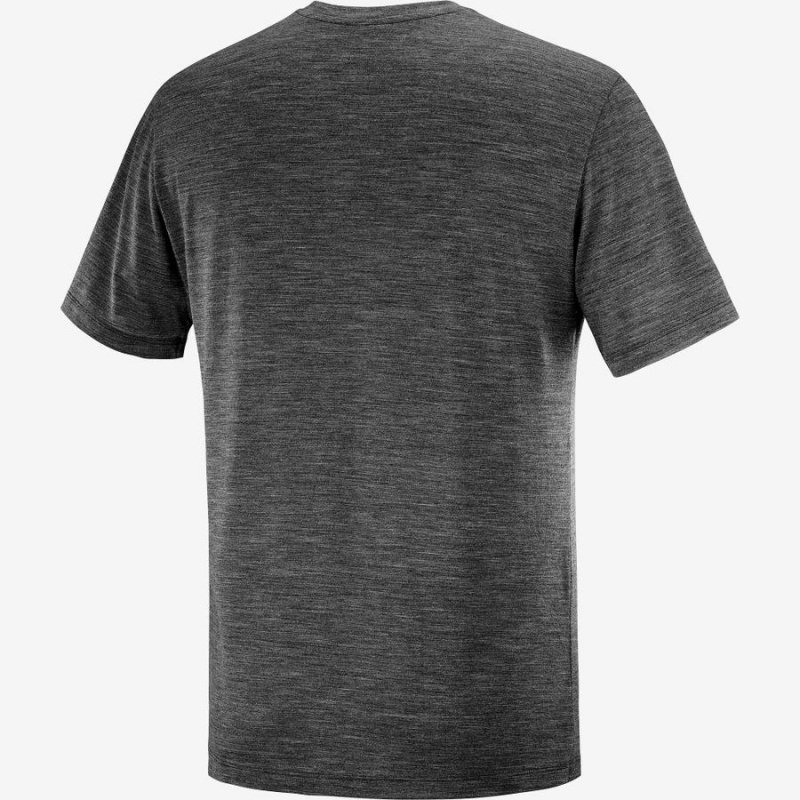 Men's Salomon OUTLIFE MERINO BLEND T Shirts Black | IN2404AHK