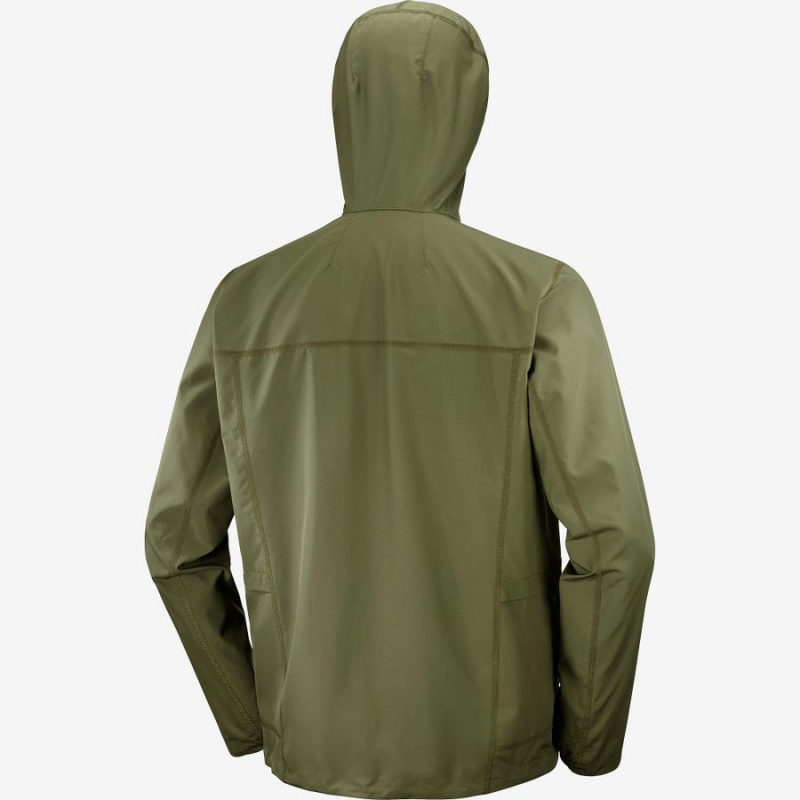 Men's Salomon OUTLIFE PACKABLE SHELL U WINDBREAKERS Jackets Olive | IN2353SGL