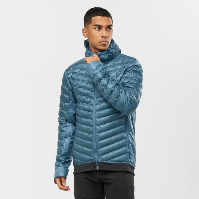 Men's Salomon OUTLINE DOWN INSULATED Jackets Blue | IN2302YXF