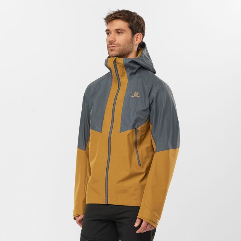 Men's Salomon OUTLINE GORE-TEX HYBRID Jackets Grey | IN2335SGL