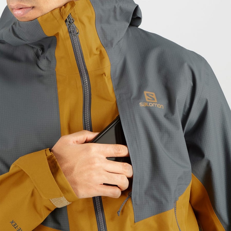 Men's Salomon OUTLINE GORE-TEX HYBRID Jackets Grey | IN2335SGL